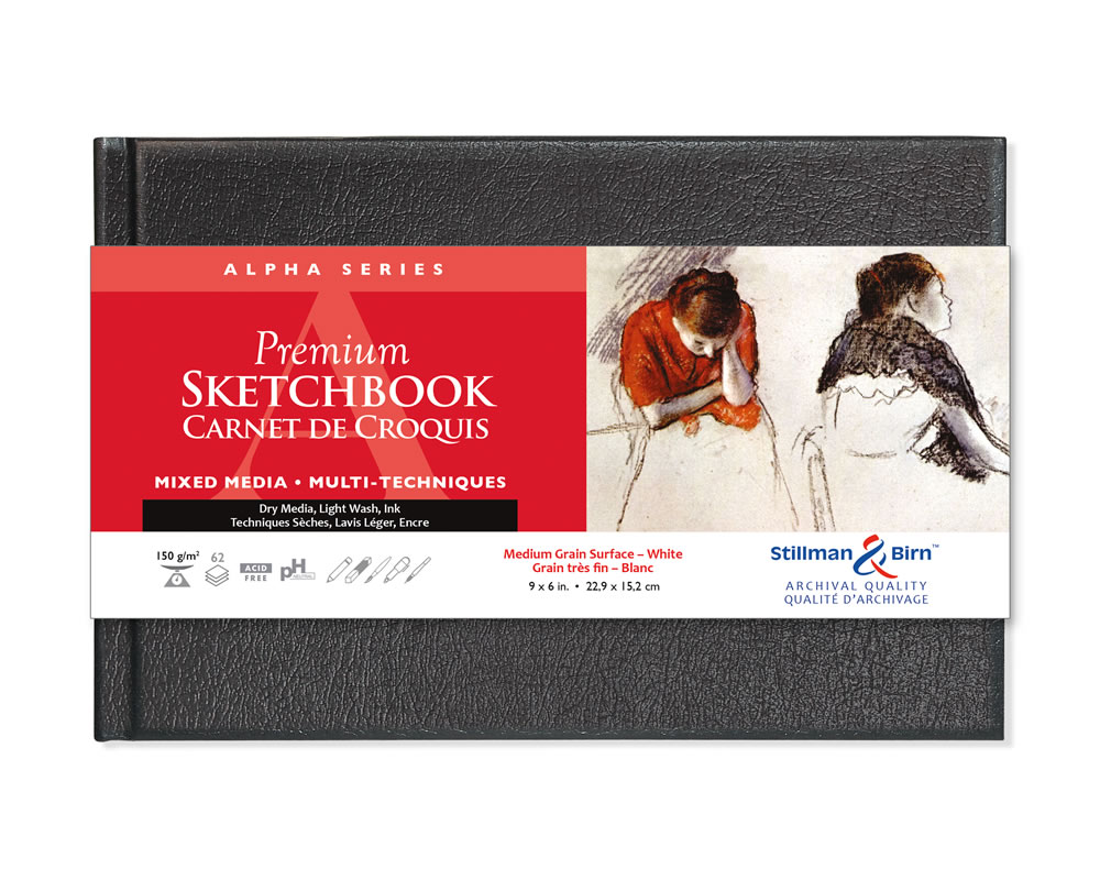 Stillman & Birn : Alpha Softcover Sketchbook : 150gsm : Med Grain :  7.5x7.5in (19x19cm) : Square - Sketchbooks - Paper & Card - Surface