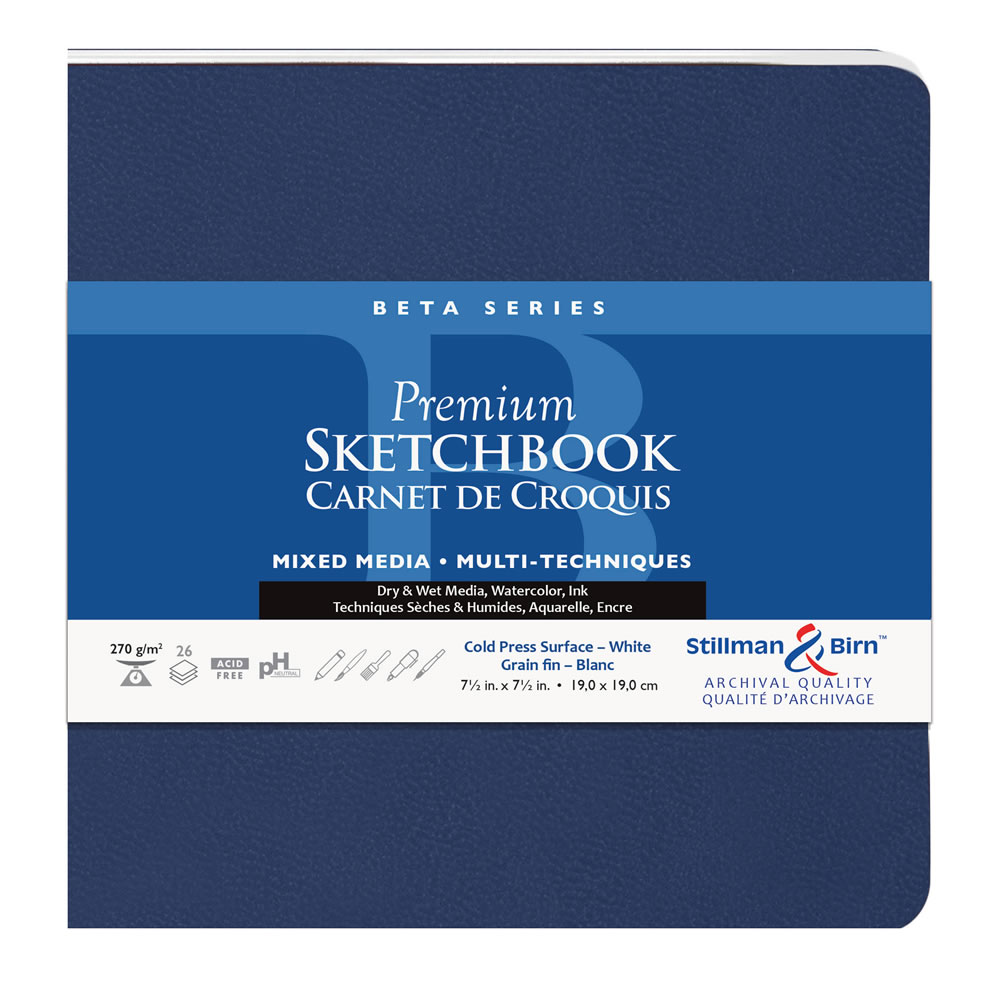 270 gsm Stillman & Birn Beta Series Softcover Sketchbook 8.5 x 5.5 White Paper Cold Press Surface Extra Heavyweight 