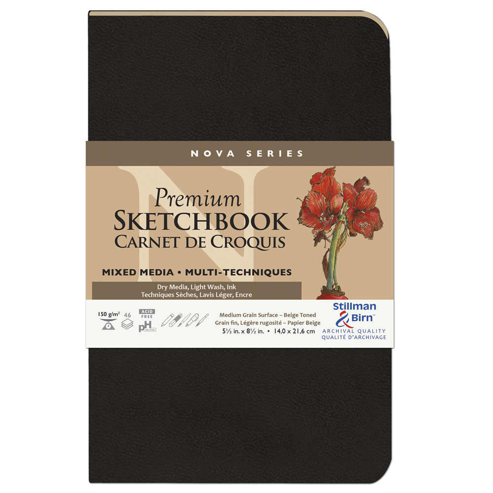 Stillman & Birn Nova Softcover Sketchbook, Black, 5.5x8.5 Inches